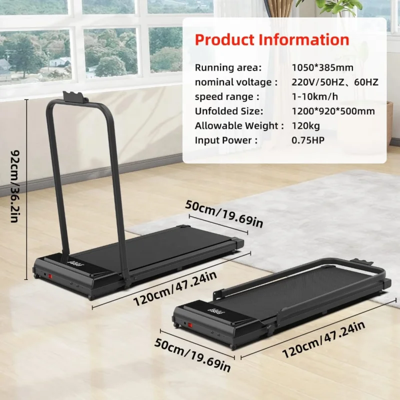 Elektrik qaçış trenajoru, 38x105x39 sm, qara/boz — Koşu simulyatorları, Bakı (5)