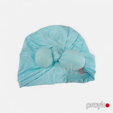 Qızlar üçün papaq 01, mavi, pambıq, ölçü 3 ay — Bakı