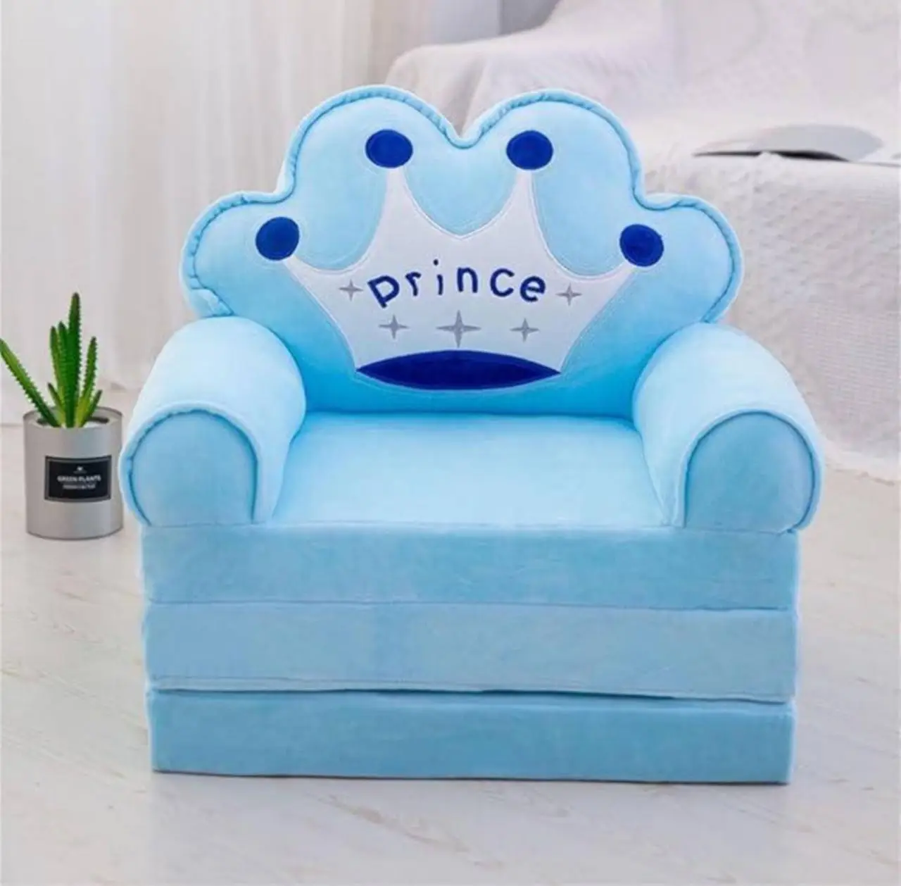 Uşaq üçün Yumşaq Açılan Taxt-Kreslo "Prince" – Mavi Rəngdə, 50 sm — Uşaqlar üçün hər şey, Bakı (6)