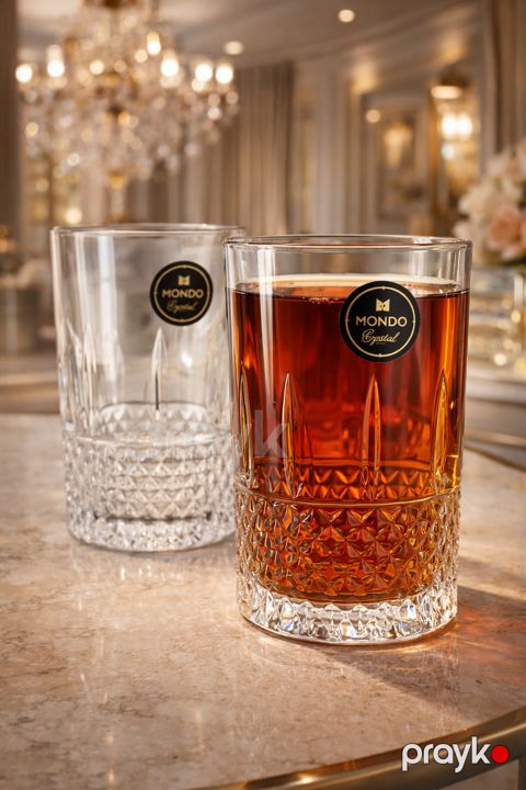 Stəkan dəsti Mondo Home Diamond ST01, büllur, şəffaf, 210 ml, 6 əd