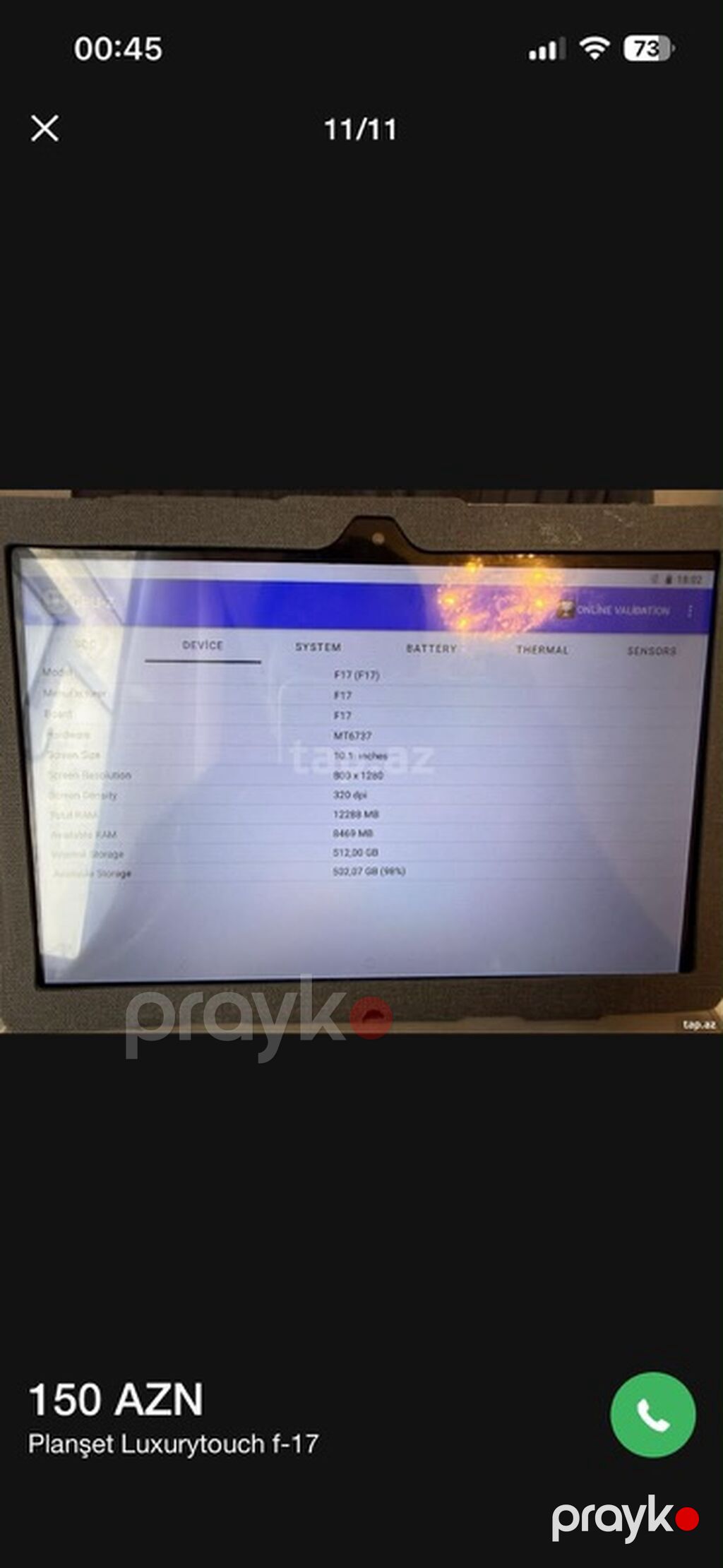 Luxurytouch F-17 planshet - Ekran: təxminən 10.1 düym toxunma ekran — Digər planşetlər, Bakı (9)