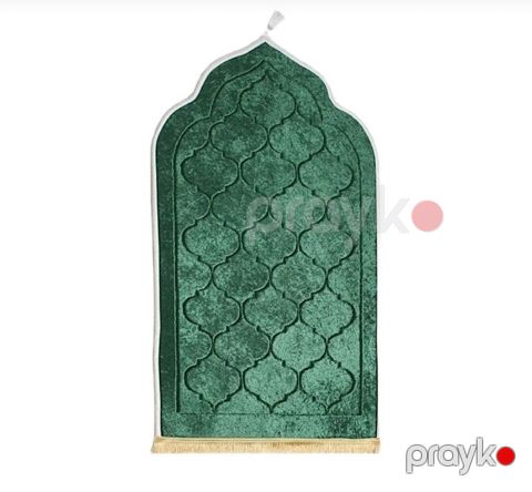 Namaz xalçası LowP202820, məxmər, yaşıl, 70х120 sm — Bakı