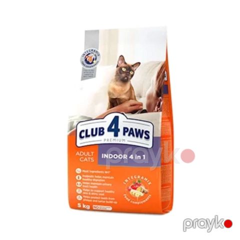 Yetkin pişiklər üçün quru yem Club 4 Paws Premium Indoor 4 in 1 toyuqlu 1 kq — Bakı