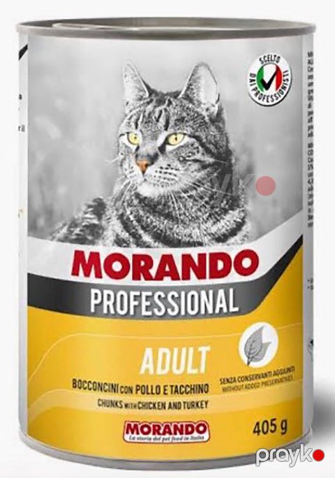 Nəm yem Morando Professional, yetkin pişiklər üçün, toyuq və hinduşka əti ilə, 405 q — Bakı