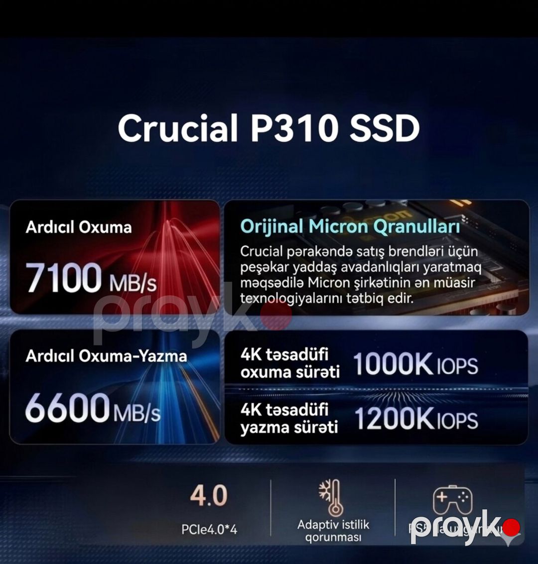 SSD Crucial NVMe — Kompüterlər və noutbuklar, Bakı (3)