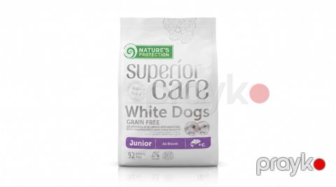 Quru yem itlər üçün Natures Protection White Dog Junior, qızılbalıq və krill ətli, 1 kq — Bakı