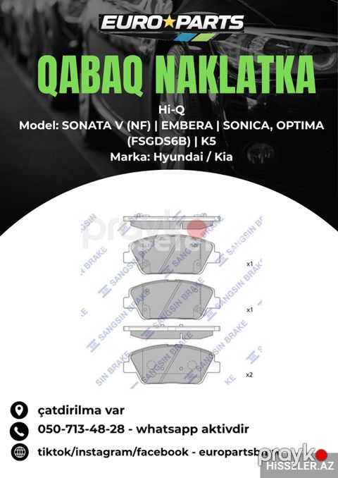 Hyundai Sonata Kia Optima Qabaq Naklatka — Bakı