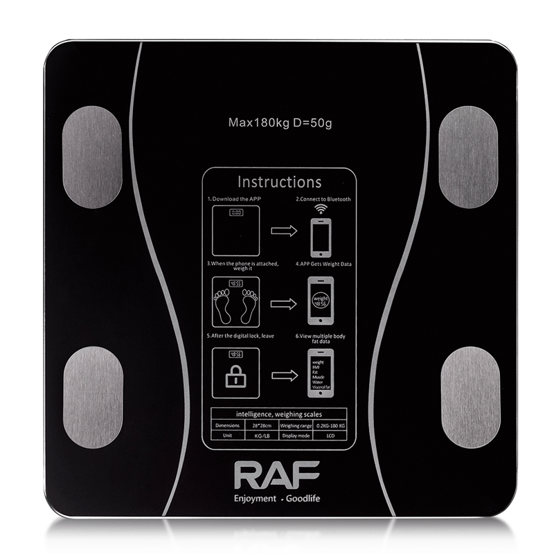RAF R.10034 - Elektron Döşəmə Tərəzisi, Maksimum 180 kq Tutum, Şüşə Platforma, Dəqiq Ölçmə — Tərəzi, Bakı (4)