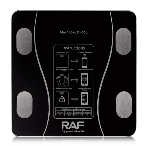 RAF R.10034 - Elektron Döşəmə Tərəzisi, Maksimum 180 kq Tutum, Şüşə Platforma, Dəqiq Ölçmə — Ev üçün texnika