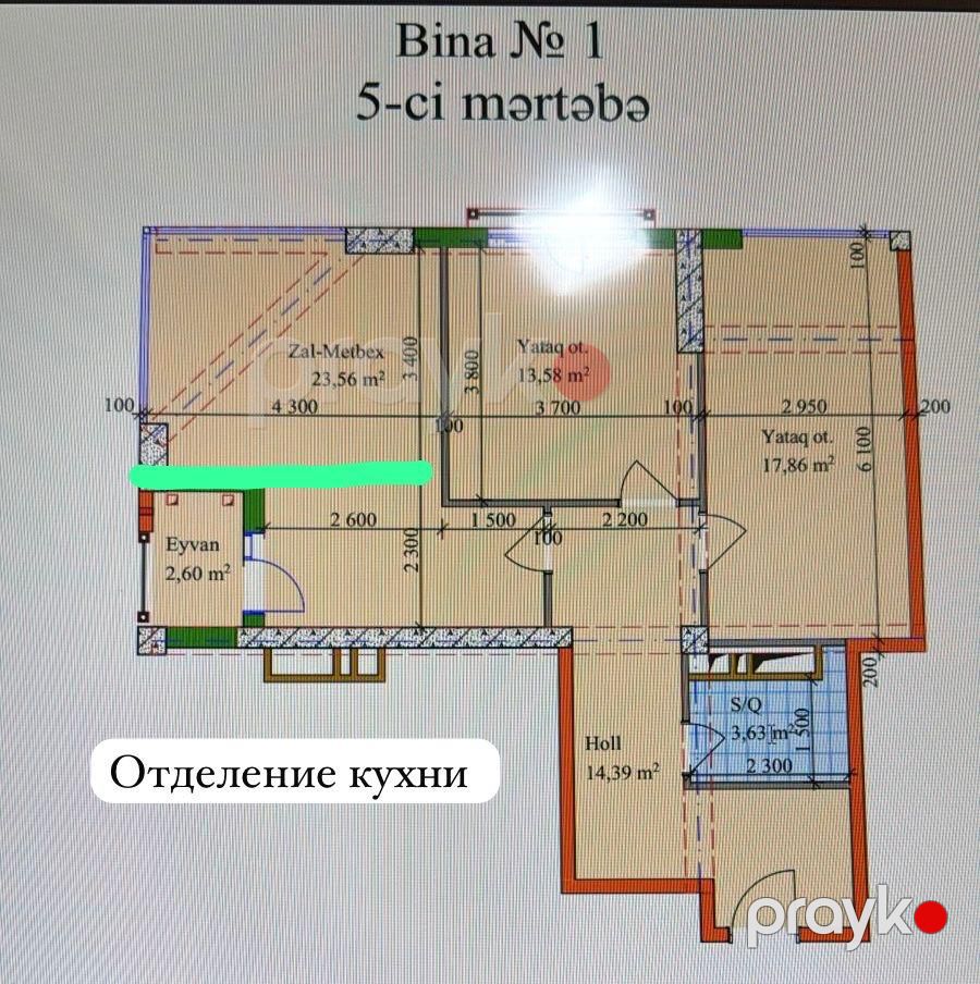 3 otaqlı mənzil, 85 m², Təbriz küçəsi — Mənzil, Bakı (4)