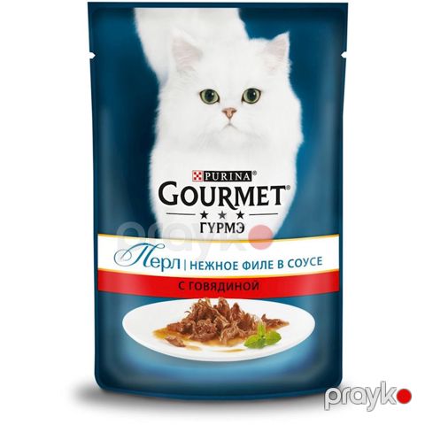 Nəm yem pişiklər üçün Gourmet Perle Beef Pouch, 75 q — Bakı