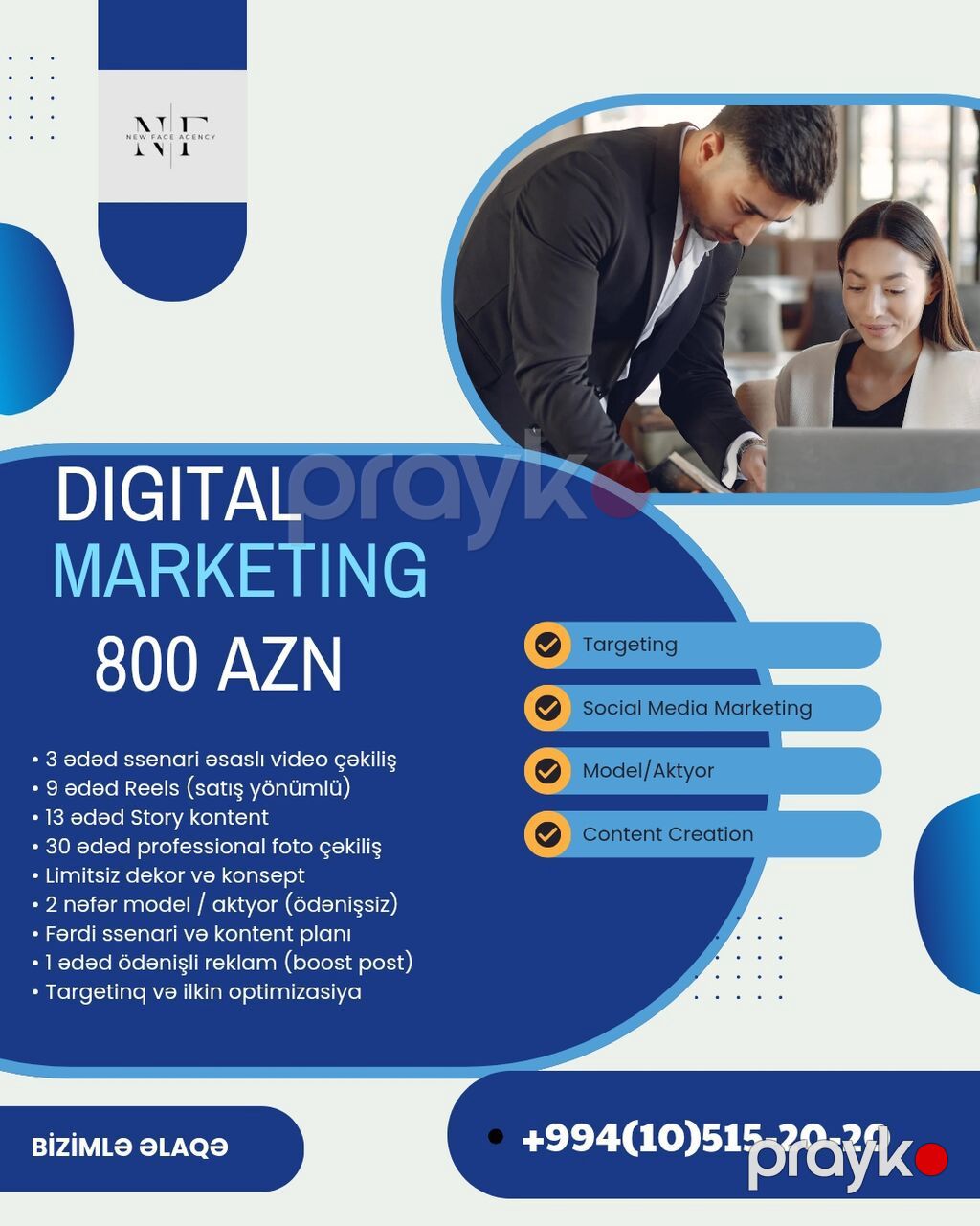 Rəqəmsal Marketinq xidməti – New Face Agency 500 AZN paketi: - 2 ədəd — Reklama, IT, marketing, Bakı (3)