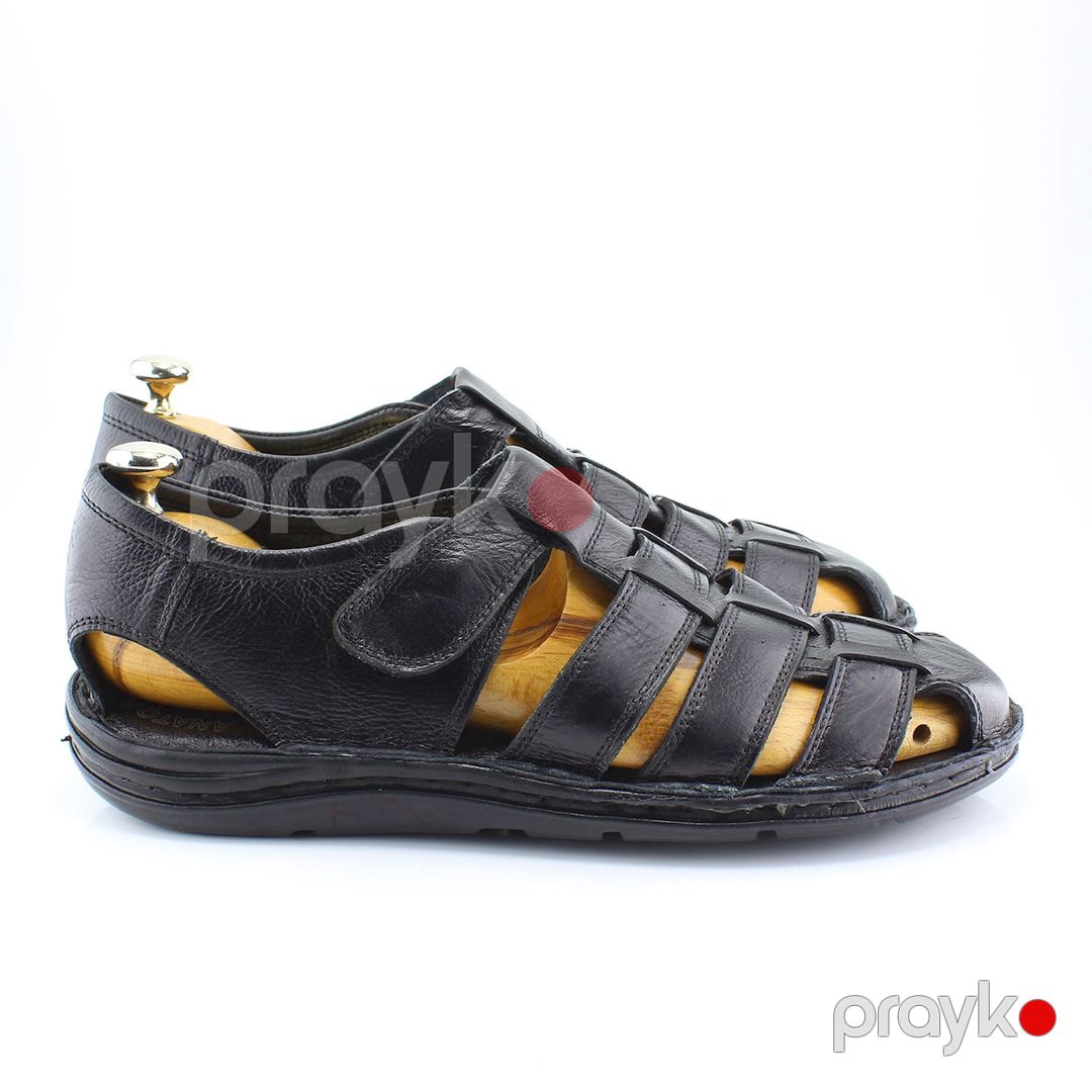 Kişilər üçün səndəllər Kamuel 2-44 02 sandal, qara, təbii dəri, ölçü 40 — Mallar, Bakı (2)
