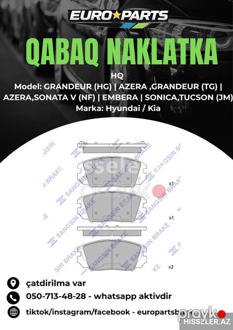 Hyundai Grandeur Sonata Qabaq Naklatka — Bakı