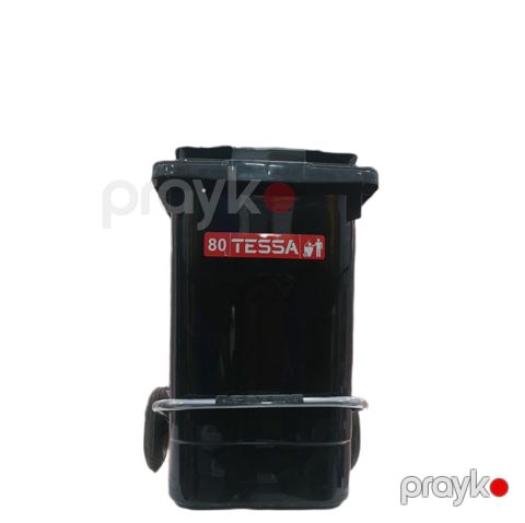 Zibil qabı Tessa, pedallı və təkərli, 80 l, qara — Bakı