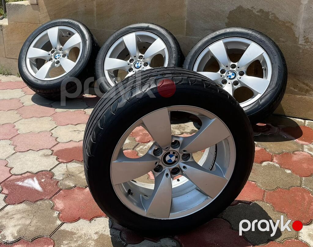 BMW orijinal 5 qol disk və təkər komplekti - Disklər: BMW orijinal — Diskləri, Masazır (4)