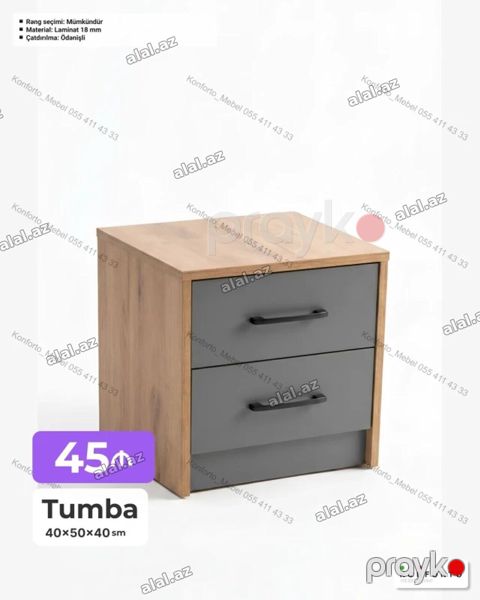 Tumba – 2 çekmecəli, kompakt model - Ölçülər: 40 50 40 sm — Bakı