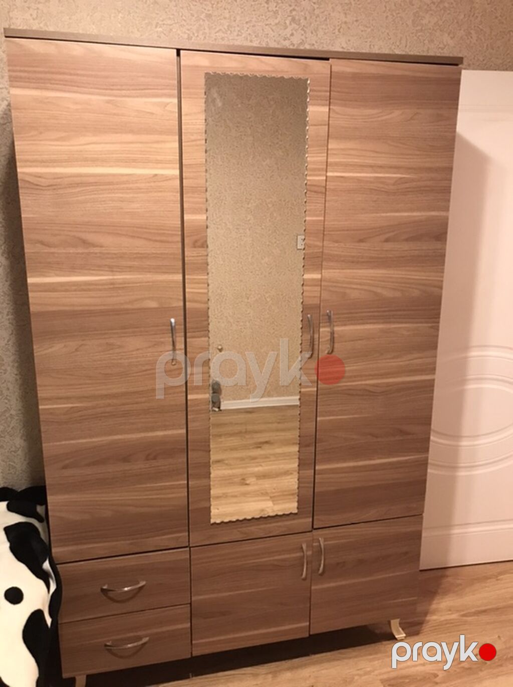 Üç qapılı paltar şkafı - Material: ağac teksturalı laminat (isti — Şkaflar, Xırdalan (5)