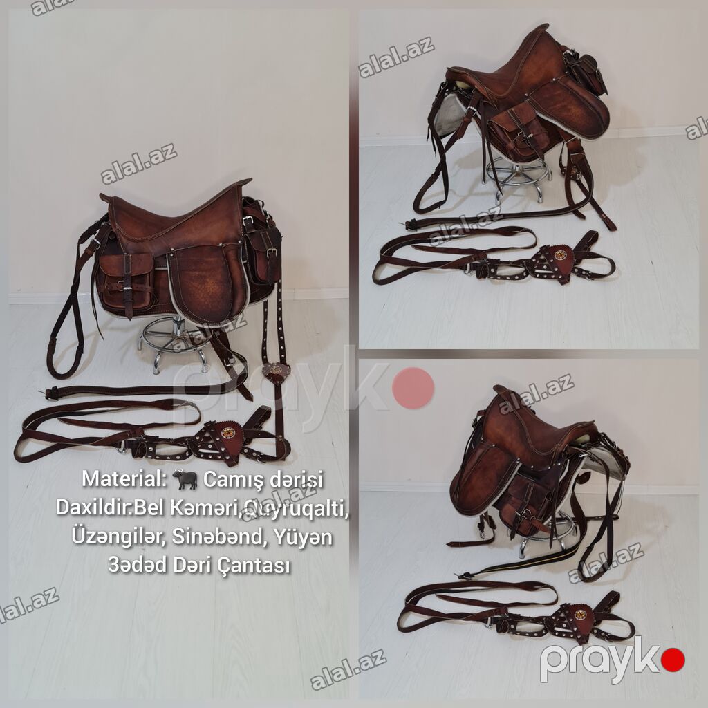 Dəri və sadə yəhərler. Yeherlərin qiymətləri 120 azn dən başlayır — Heyvanlar, Bakı (4)