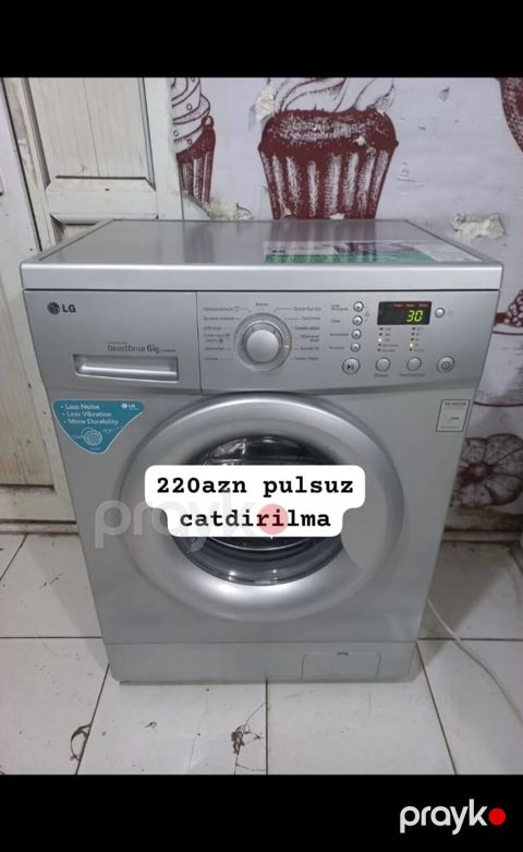 LG paltaryuyan maşın — ön yükləməli, gümüşü korpus. Xüsusiyyətlər — Bakı