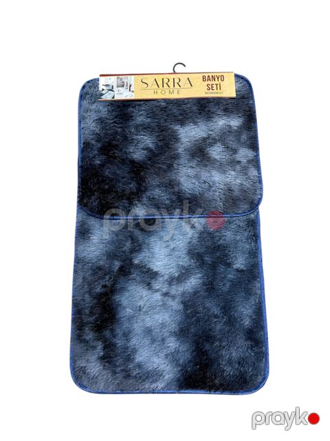 Hamam üçün xalça dəsti Sarra Home, tük, göy, 60x100 sm, 2 əd — Bakı
