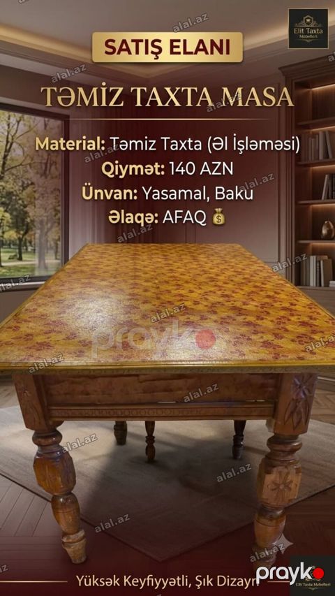 140 Azn El isi Taxta materialdan Masa əla veziyyetde.Acilanda 2 — Bakı