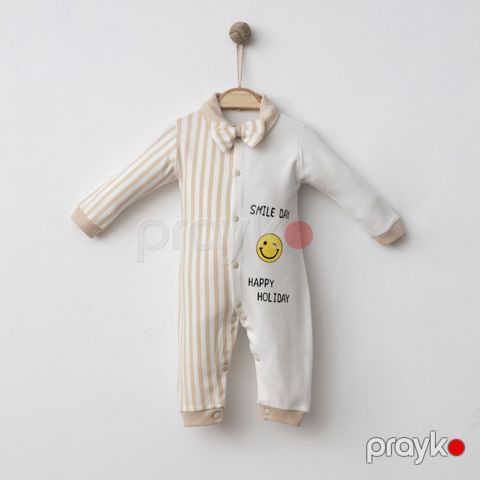 Oğlanlar üçün şalvarlı kombinezon 0041CY, boz, pambıq, ölçü 6 ay — Bakı