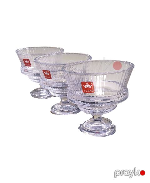 Dondurma qabı dəsti Yujing Glass Ware YJZJ-6802-1, 3 əd, şəffaf — Bakı