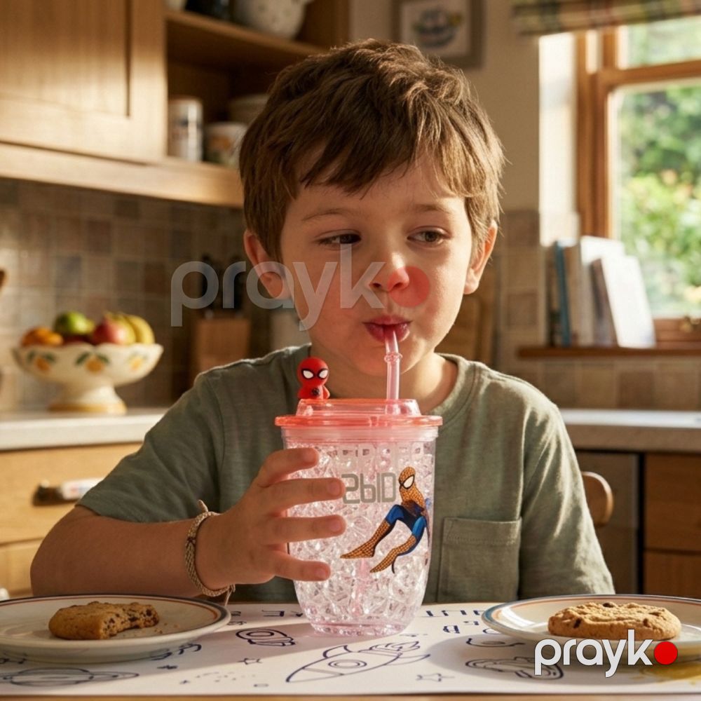 Uşaq üçün su qabı Spider Man Pipetli su qabı 450-500 ml 5+ yaş — Mallar, Bakı (2)