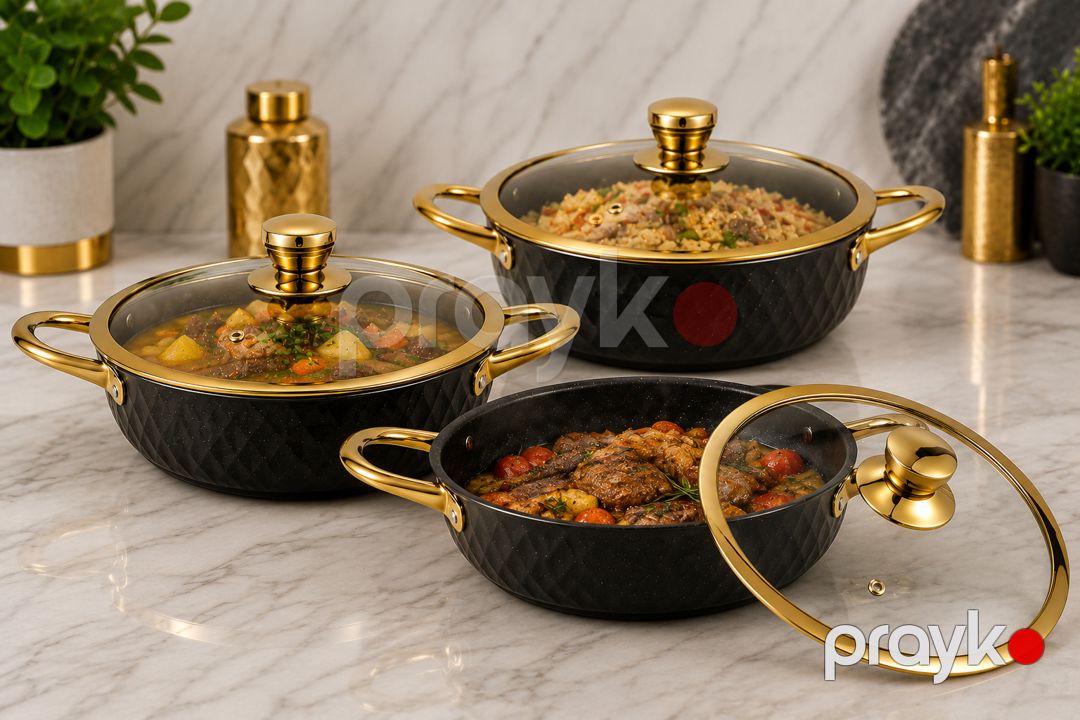 Yemək hazırlanması üçün qab-qacaq dəsti 6921-3523, qranit, 6 əşya — Mallar, Bakı (2)