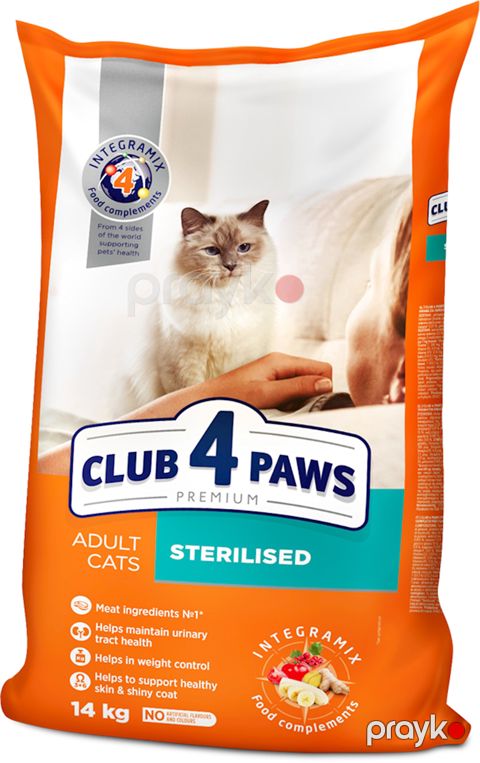 Quru yem Club 4 paws kastrasiya və sterilizasiya olunmuş pişiklər üçün 14 kq — Bakı