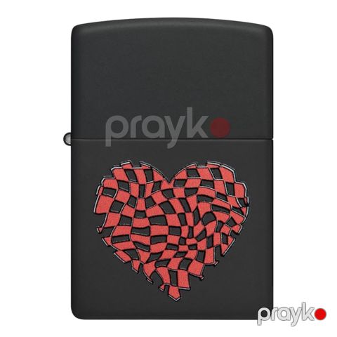 Alışqan Zipppo Heart Design Black Matte — Bakı