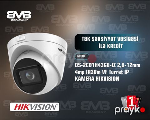 DS-2CD1H43G0-IZ 2.8-12mm 4MP IR30m VF Turret — Bakı