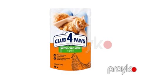 Nəm yem Club 4 Paws, 85 q, Pauç, Jeledə tikələr — Bakı