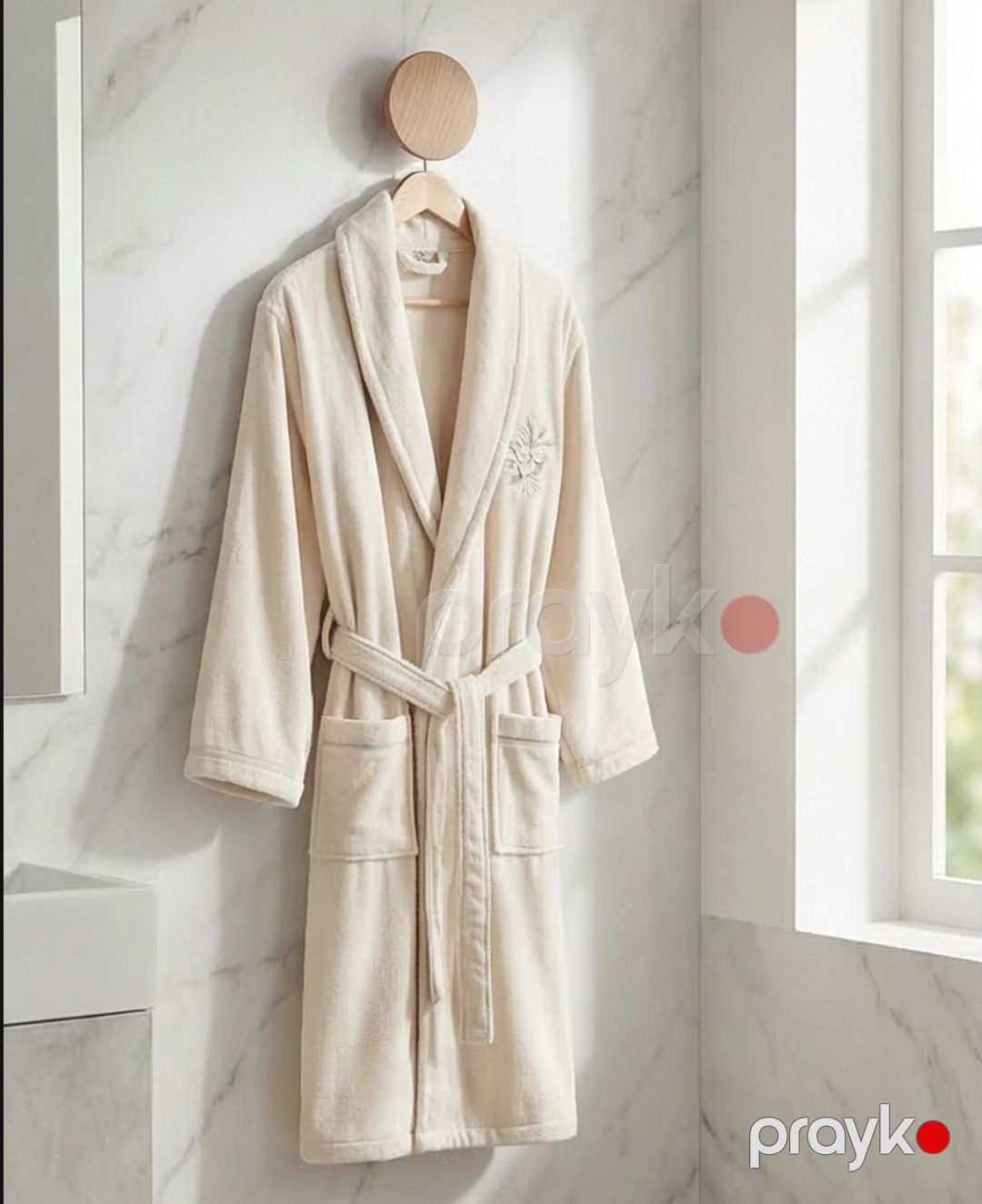 Hamam xalatı dəsti qadınlar üçün, pambq, bej, ölçü One size — Mallar, Bakı (3)