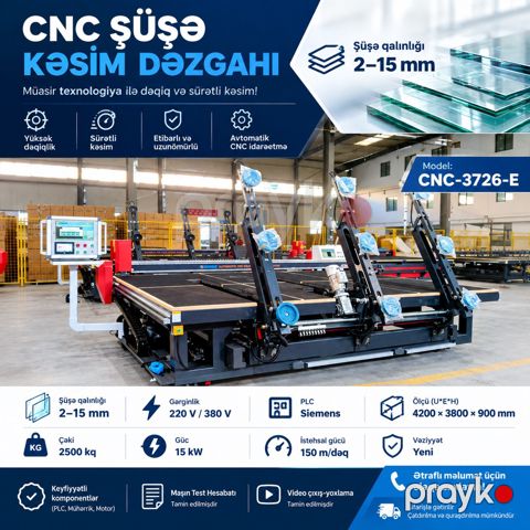 CNC şüşə kəsmə dəzgahı — Bakı