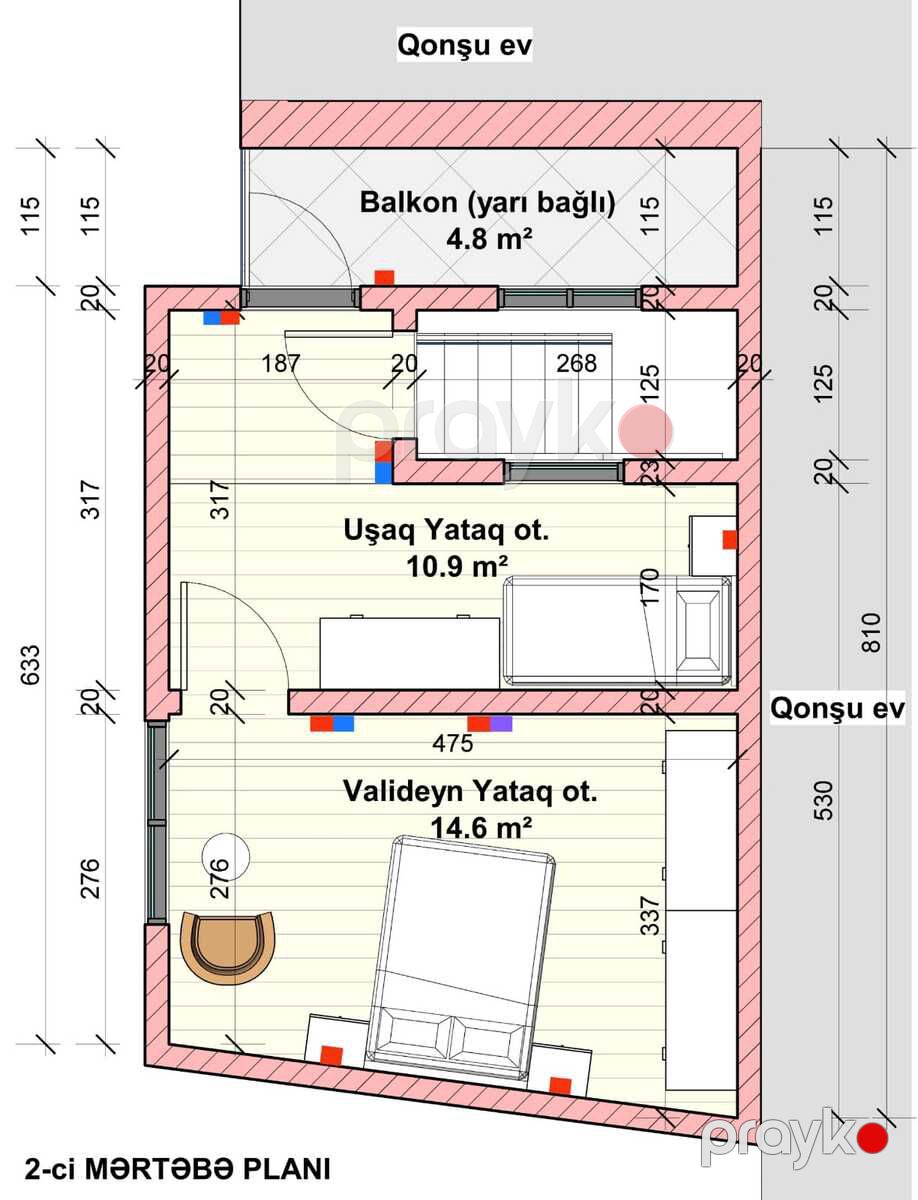 Satılır 2 otaqlı həyət evi/bağ evi 70 m² — Ev, villa, Bakı (3)