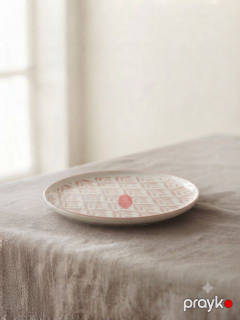 Boşqab Danny Home, Keramika, Ağ, Çəhrayı, 15 sm — Bakı