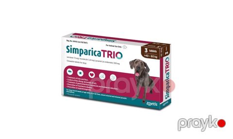 Bit və gənə əleyhinə vasitə Zoetis Simparica Trio, itlər üçün, 40-60 kq, 1 həb — Bakı