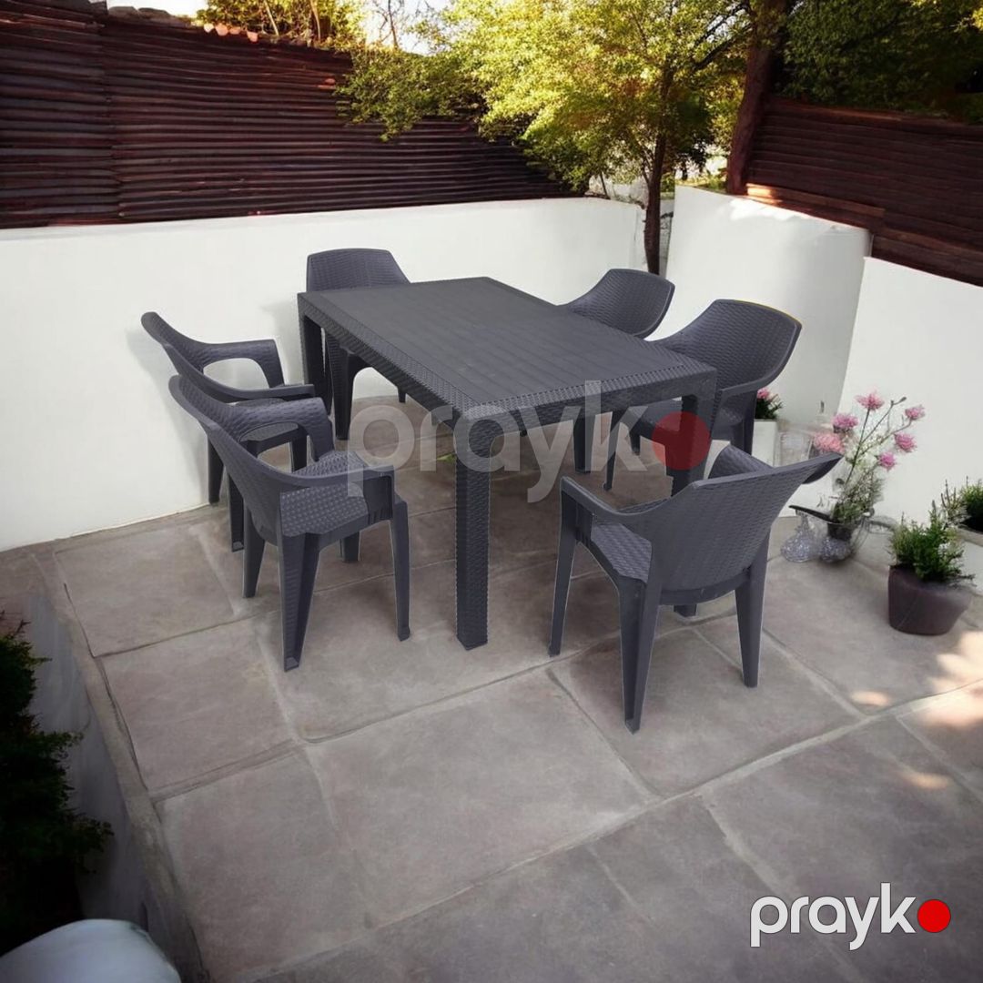 Bağ üçün mebel dəsti (masa + oturacaq) 12560_27, bambuk/plastik, qəhvəyi, 7 parça — Mallar, Bakı (3)