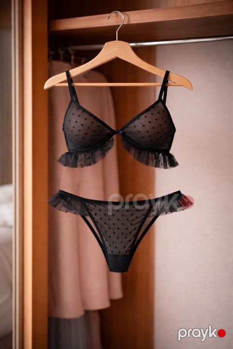 Qadınlar üçün alt paltarı dəsti ŞHN013-0402, qara, poliester/pambıq, ölçü L/XL — Bakı