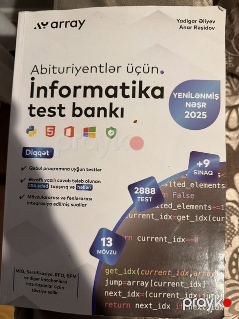 Array nəşri: “Abituriyentlər üçün İnformatika test bankı” (Yenilənmiş — Mingəçevir