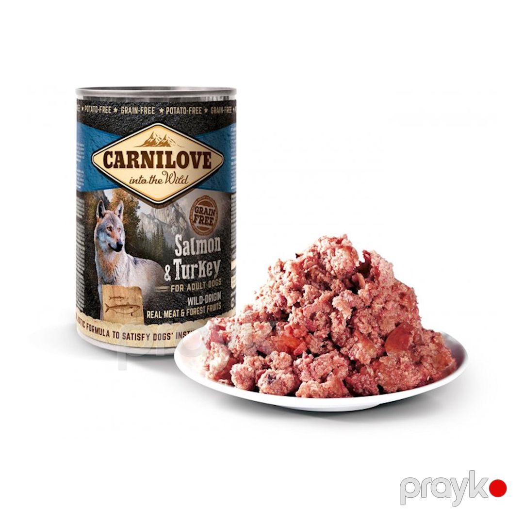 Yetkin itlər üçün konserv Carnilove Salmon & Turkey, qızılbalıq və hindtoyuğu ilə, 400 qr — Mallar, Bakı (2)