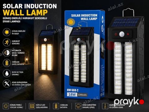 Divar fanarı HW-668-2 Məhsul təsviri: Günəş enerjili hərəkət — Bakı