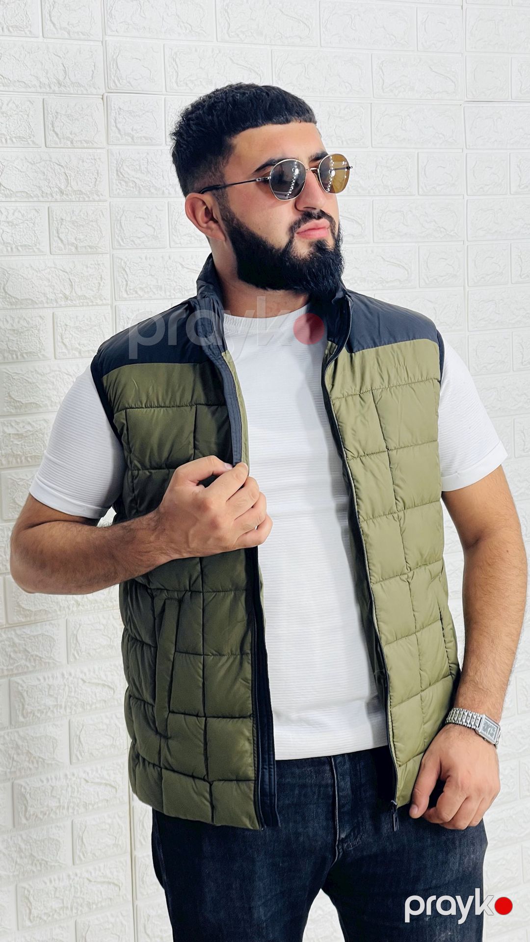 Kişilər üçün qalın jilet 1415-15300, yaşıl, polyester, ölçü XXL — Mallar, Bakı (2)