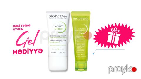 Üz üçün krem Bioderma Sebium Global 30 ml + Yuyunma geli Bioderma Sebium Active 45 ml Hədiyyə — Bakı