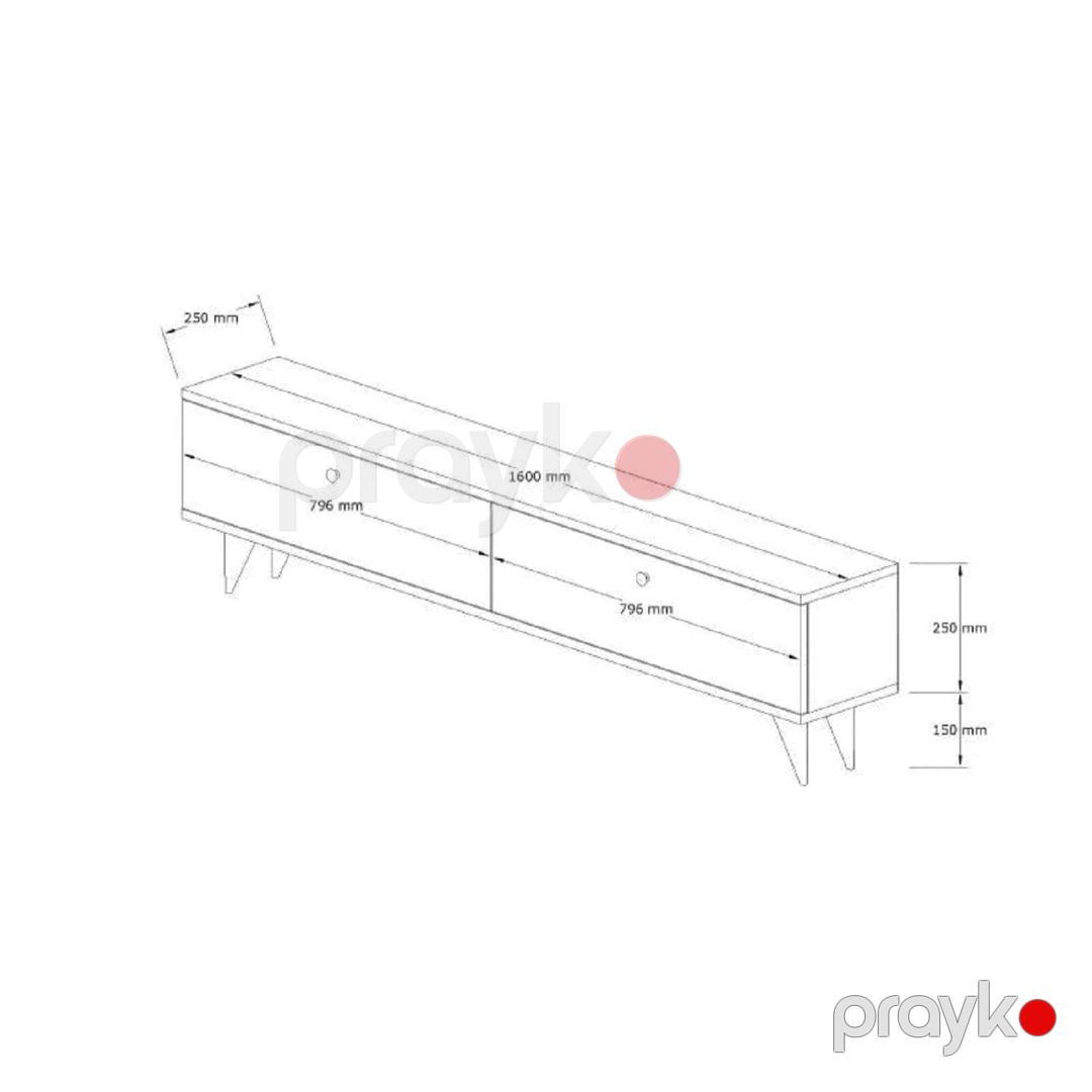 Tv üçün tumba ev_13900573, LDSP/laminat, qəhvəyi, 40x160x25 sm — Mallar, Bakı (3)