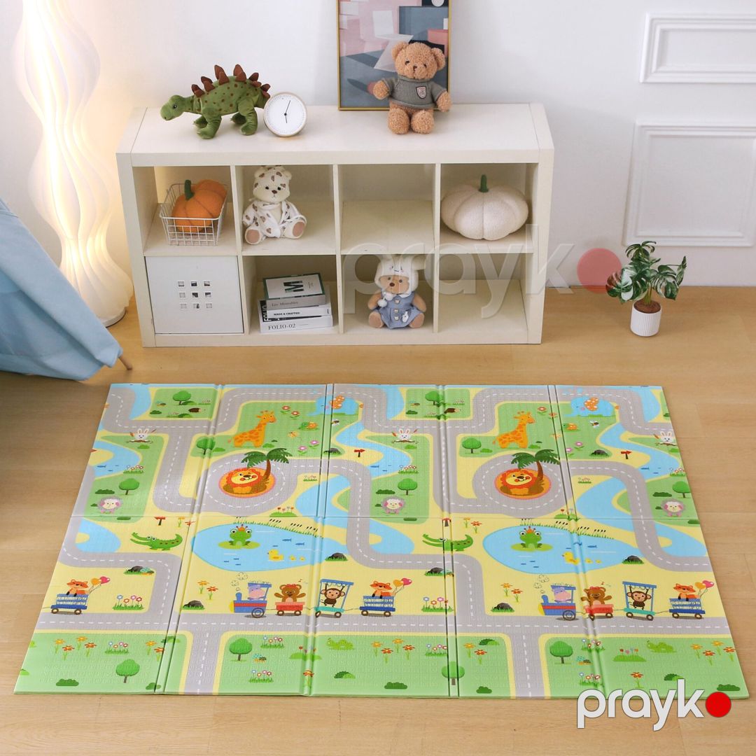 Funny Zoo Qatlanan Oyun Matı və Uşaq Xalçası – 150x180x1 sm (İkitərəfli və Yumşaq) — Uşaqlar üçün hər şey, Bakı (2)