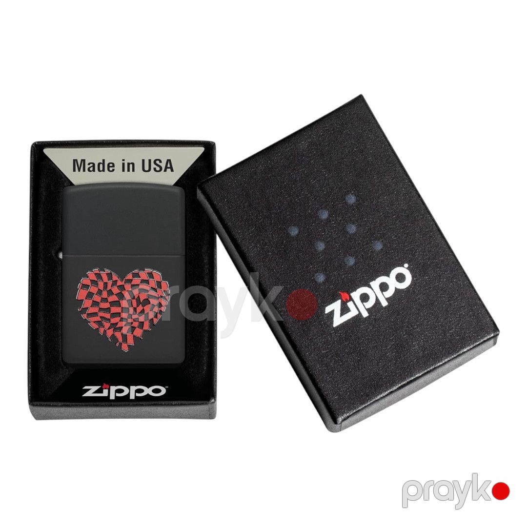 Alışqan Zipppo Heart Design Black Matte — Mallar, Bakı (3)