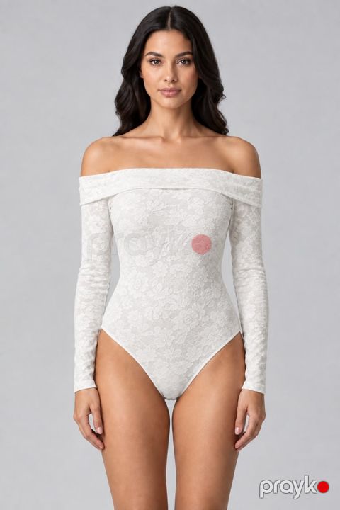 Bodi-bluz 2814752, pambıq/elastan, ağ, ölçü One size — Bakı